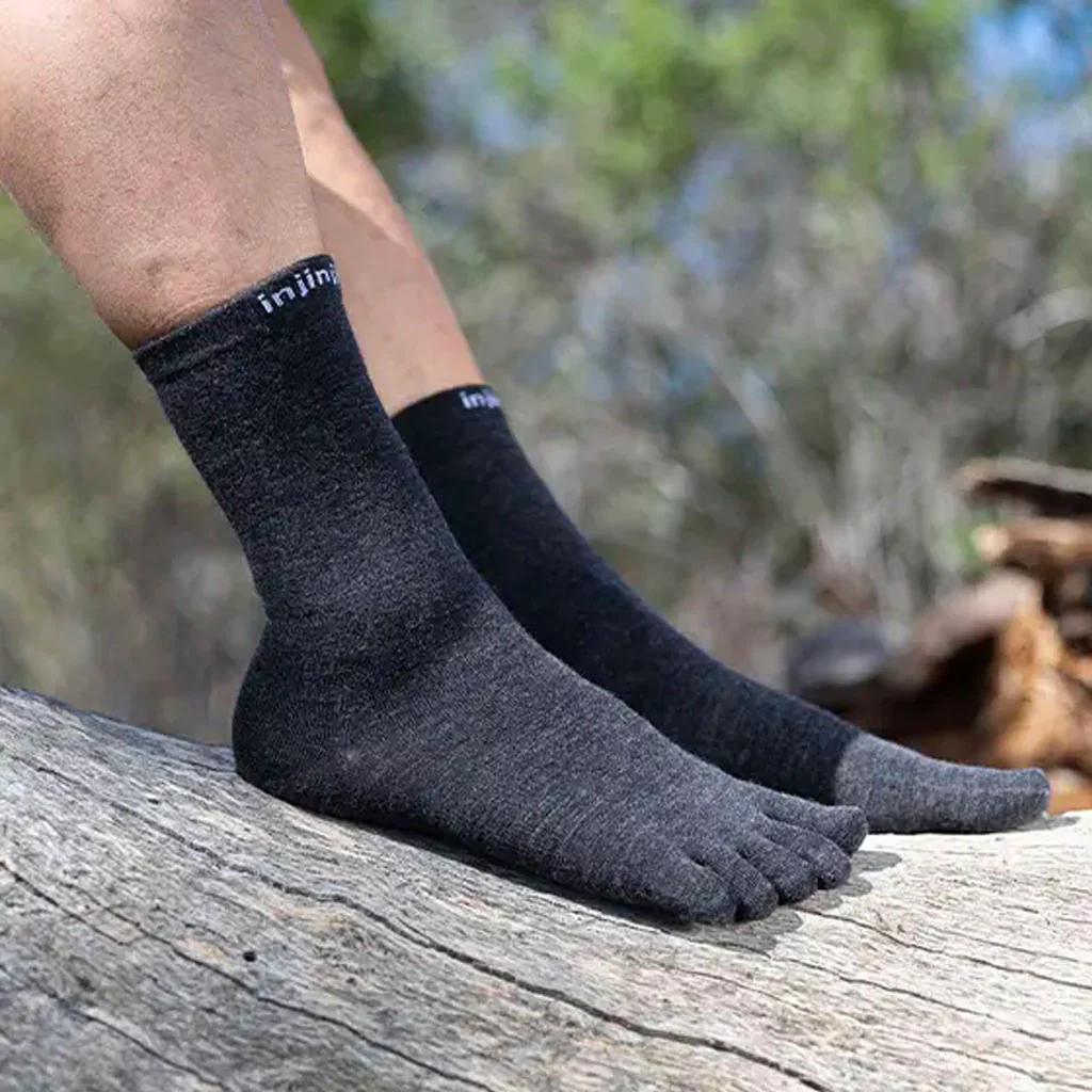 Injinji Liner Ultra Thin Crew Toe Socks - Wool - Image 2