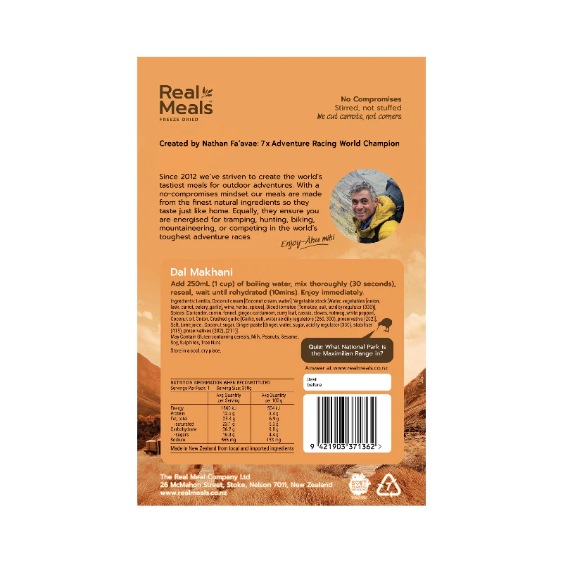 Real Meals Dal Makhani Freeze Dried Meal - Image 2
