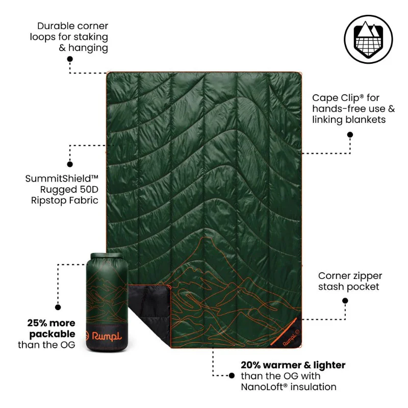Rumpl Backcountry Puffy Blanket - Mountain Green Peak - Image 11