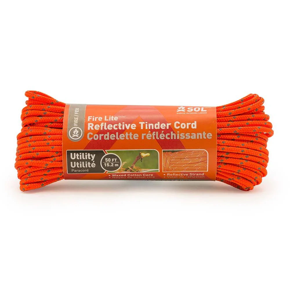 SOL Fire Lite Utility Reflective Tinder Cord 50ft