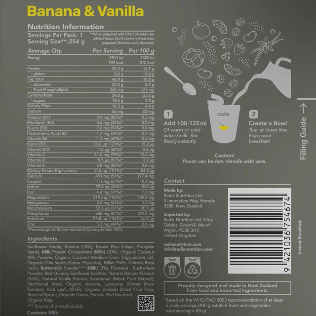 Radix Ultra Dairy Breakfast 800kcal - Image 8
